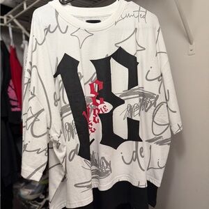 Boohoo White and Black Graphic Kids Tee